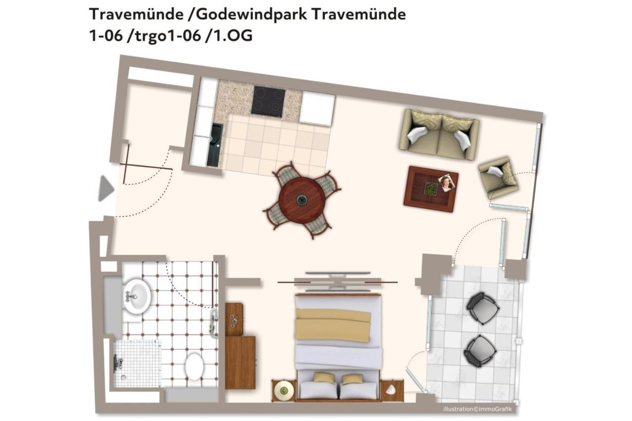 Ferienwohnung Godewindpark Travemünde Godewindpark Travemünde 1-06 Lübeck Exterior foto